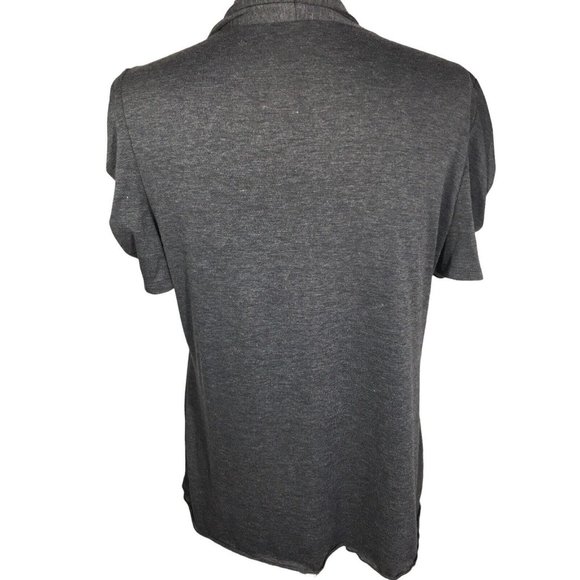 Per Seption Women Top 1X Gray Cardigan Over Attached Ruffle Tank Short Sleeve - Picture 5 of 8